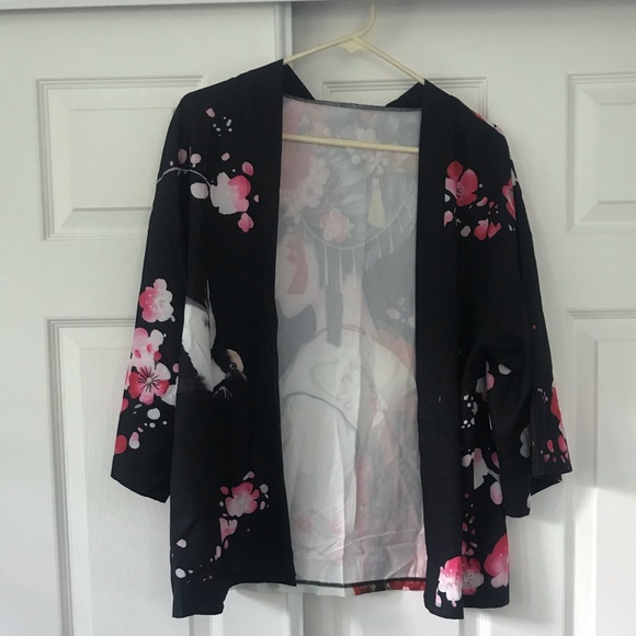 Lai Meng Five Cats Kimono Style Cover Up - Picture 2 of 4